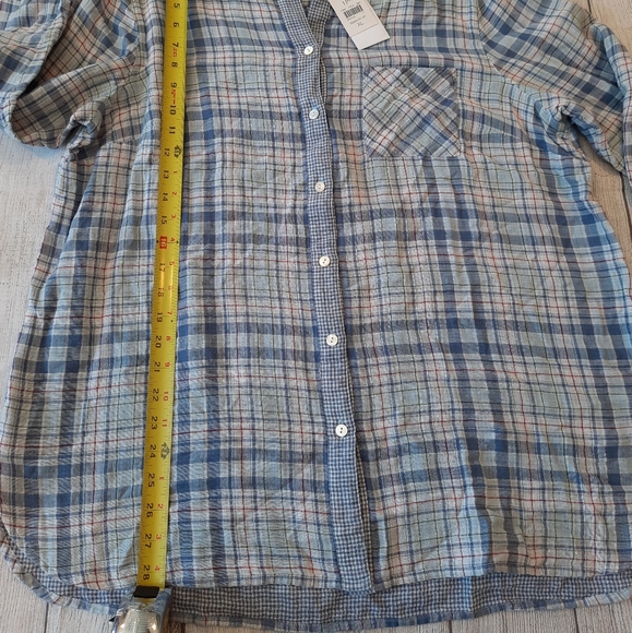 •SOLD• J.Jill Plaid Gingham Button Front Tunic XL - Picture 5 of 6